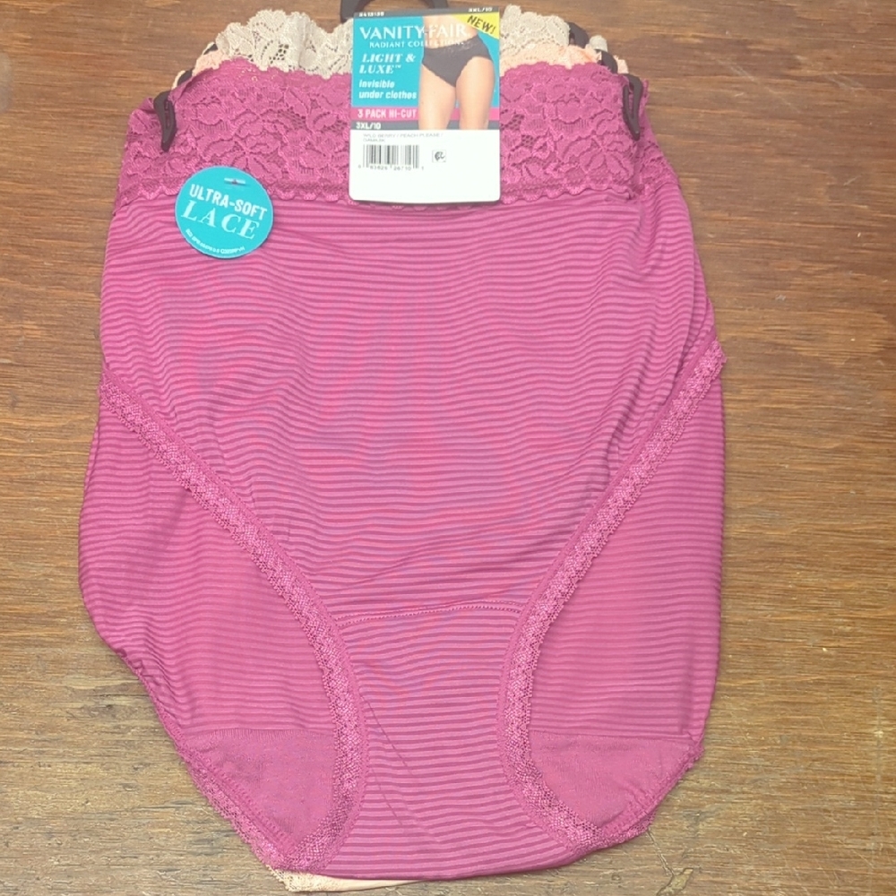 Women's 3X - 10 Vanity Fair 3 Colors Underwear 3pk New
